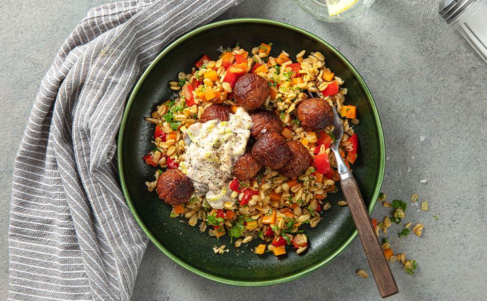 Vegobollar med varm sallad